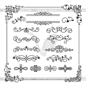 Vintage Frame Border Divider Corner - vector image