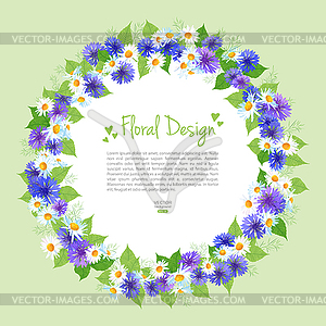 Flowers Wreath Card - vector clipart / vector image