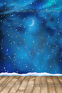 Winter Nightly Clouds Background - vector clipart