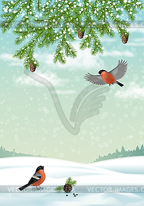 Christmas Winter Landscape - vector clipart