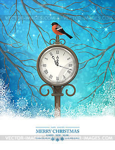 Winter Christmas Scene Background - vector clip art