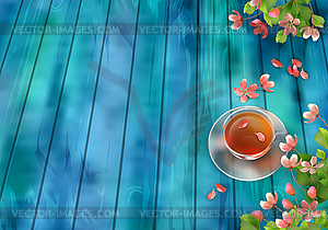 Spring Top View Background - vector image