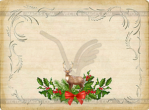 Vintage Christmas Card - vector clipart