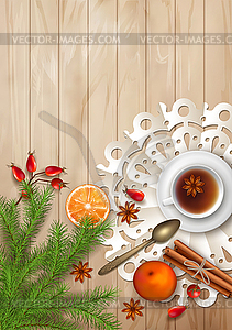 Christmas Tea Party Background - vector image