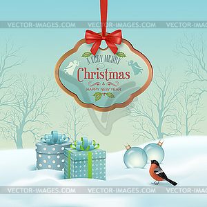 Christmas Winter Landscape - vector clip art