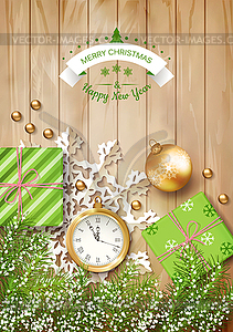 Christmas Top View Background - vector clipart / vector image