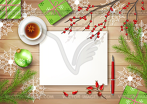 Christmas Top View Background - vector image