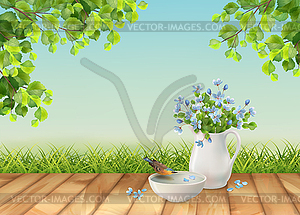 Summer Landscape - vector clip art