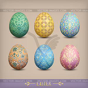 Set of Vintage Easter Eggs - vector clipart