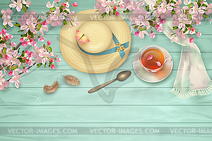 Easter Top View Background - vector clipart