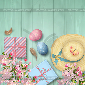 Easter Top View Background - vector clip art