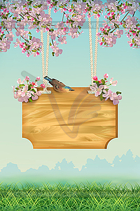 Spring Poster Template - vector clip art