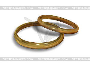 Gold wedding rings - vector image