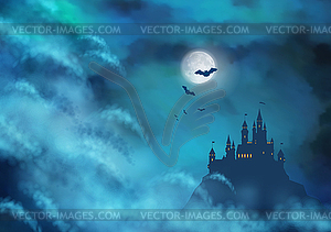 Halloween Nightly Background - vector clipart