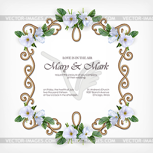 Свадебная декоративная рамка - векторизованное изображение клипарта