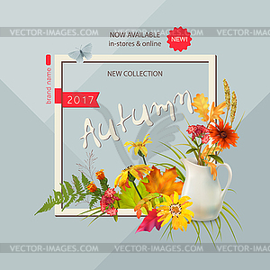 Осенний рекламный баннер - векторизованное изображение