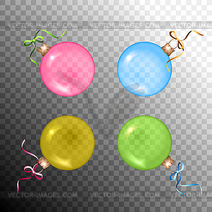 Набор рождественских шаров - изображение в векторе