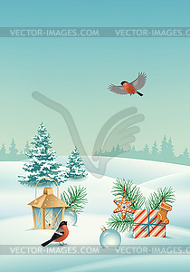 Christmas Landscape - vector clipart