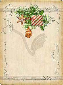 Vintage Christmas Card - vector image