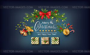 Christmas Festive Background - vector image