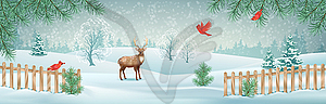 Winter Landscape - vector clipart