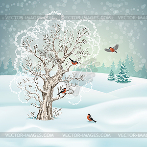 Winter Landscape - vector clipart