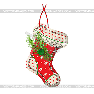 Christmas Sock Decoration - vector clipart