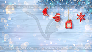 Christmas Background with Ornaments - vector clipart