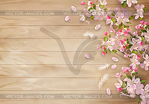 Background with Spring Flowers - vector clipart