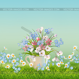 Floral Landscape - vector clip art