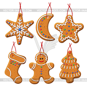 Christmas Gingerbread Set - royalty-free vector image