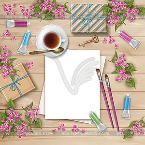 Spring Top View Background - vector clipart