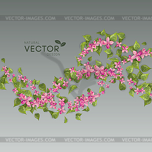 Pink Flying Flowers - vector clipart