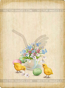 Retro Easter Card - vector image