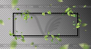 Frame with Leaves - vector clipart