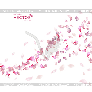 Petals Flying Background - stock vector clipart