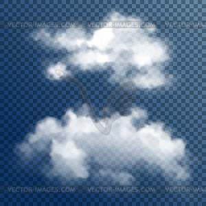 Transparent White Clouds - vector image