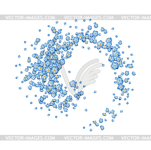 Blue Flying Flowers - vector clipart / vector image