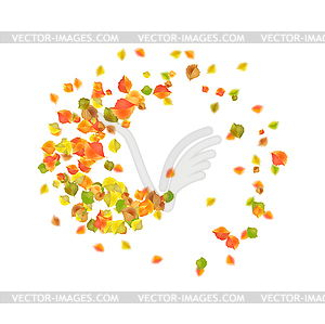 Осенние летающие листья - векторное изображение