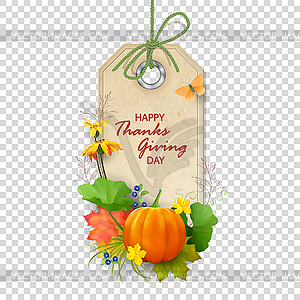 Autumn Thanksgiving Label - vector image
