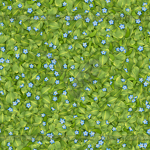 Green leaves seamless pattern - vector clipart