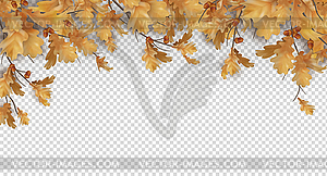 Autumn border with oak leaves - royalty-free vector image