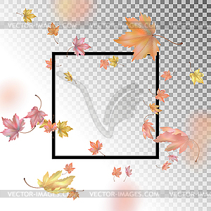 Frame with Autumn Leaves - vector clip art
