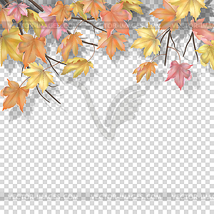 Autumn border with maple leaves - vector clip art