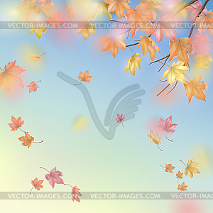Flying Autumn Leaves - vector clip art