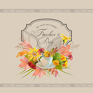 Teachers Day Greeting Card - vector clip art