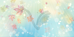 Flying Autumn Leaves - vector clip art