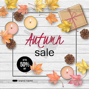 Autumn top view background - royalty-free vector clipart