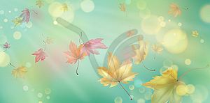 Flying Autumn Leaves - vector image