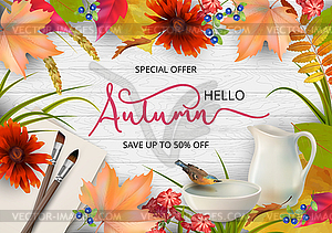 Autumn Advertising Banner - royalty-free vector image